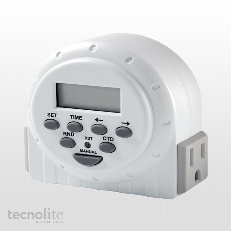 Temporizador (Timer) Digital p/interior Doble contacto Tecnolite (TT