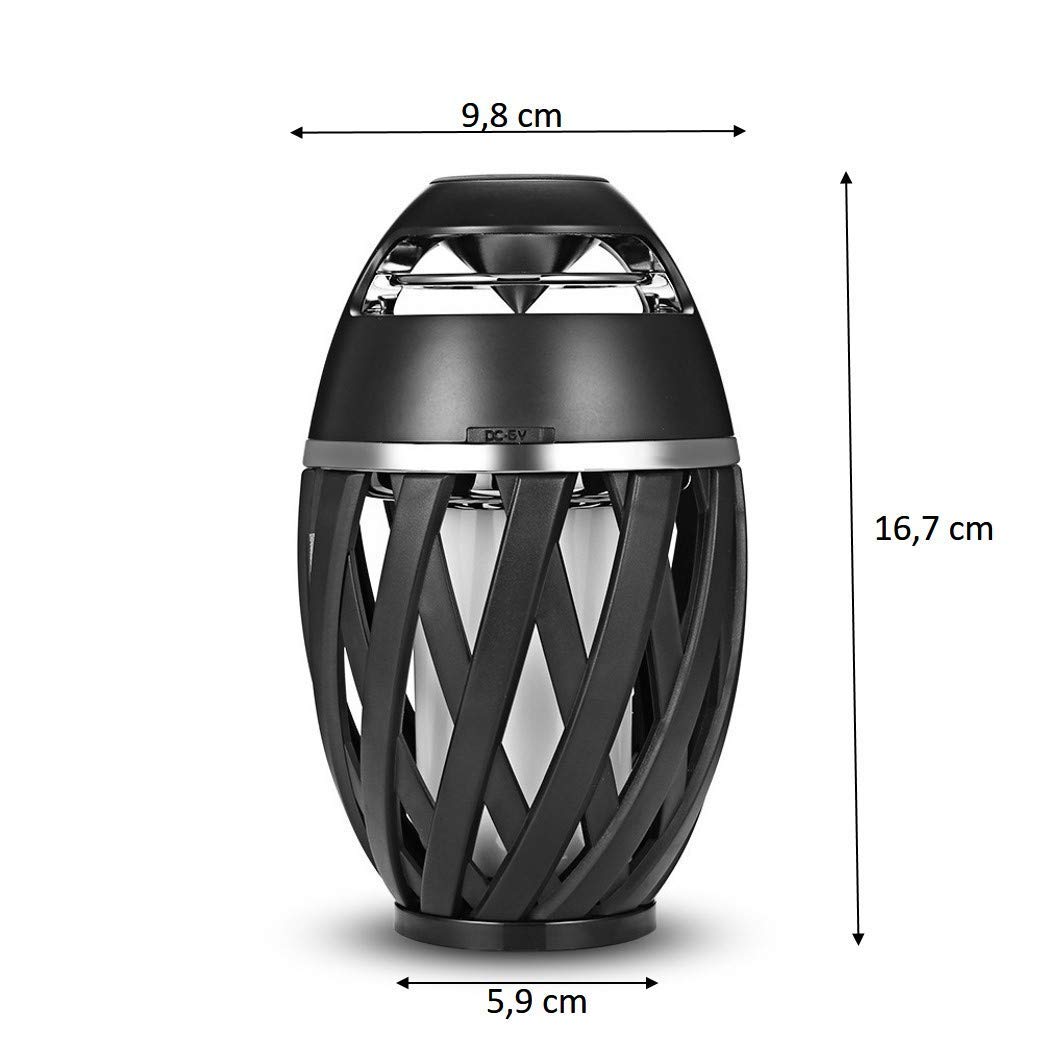 Luminaria LED tipo Efecto Antorcha Recargable por usb ip65 con altavoz