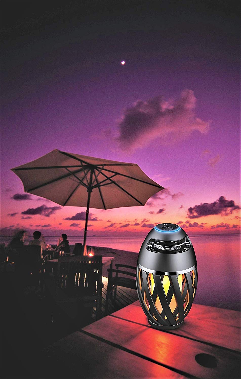 Luminaria LED tipo Efecto Antorcha Recargable por usb ip65 con altavoz