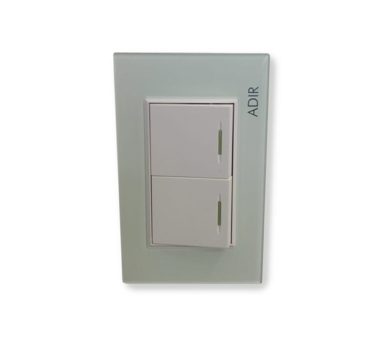 Placa con 2 Apagador Sencillos Tiffany Cristal Agua ADIR (4113) - Edison